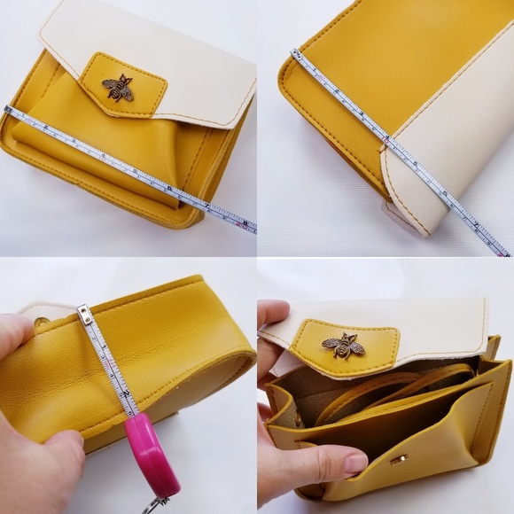 Soft vegan leather Crossbody Messanger bag purse - Picture 3 of 8